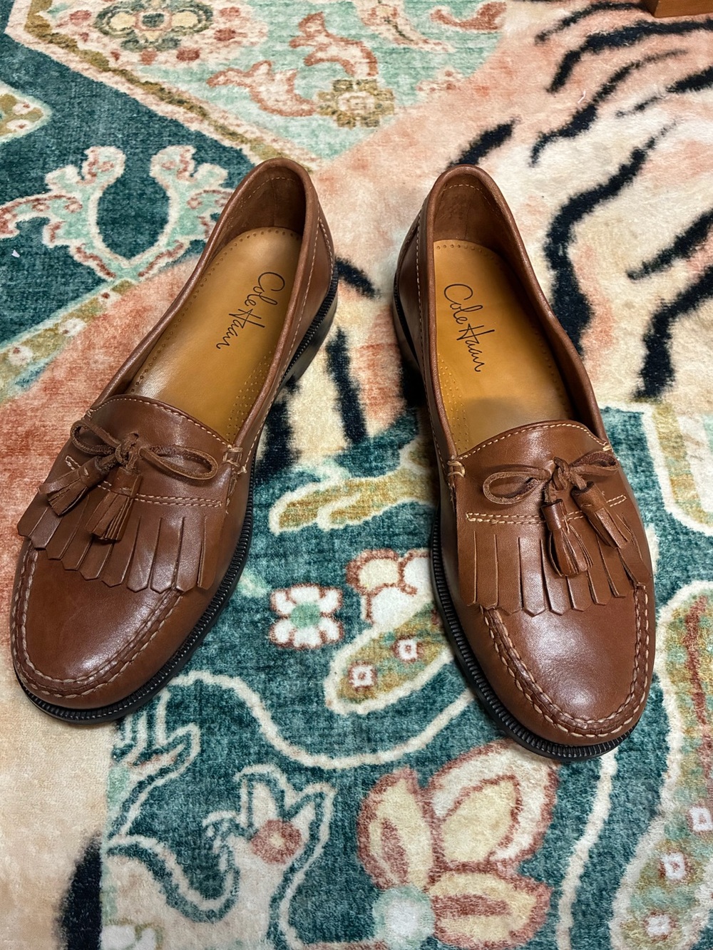 Cole Haan Men’s 11.5 M Brown Leather Kiltie Tassel Loafers Moc Toe